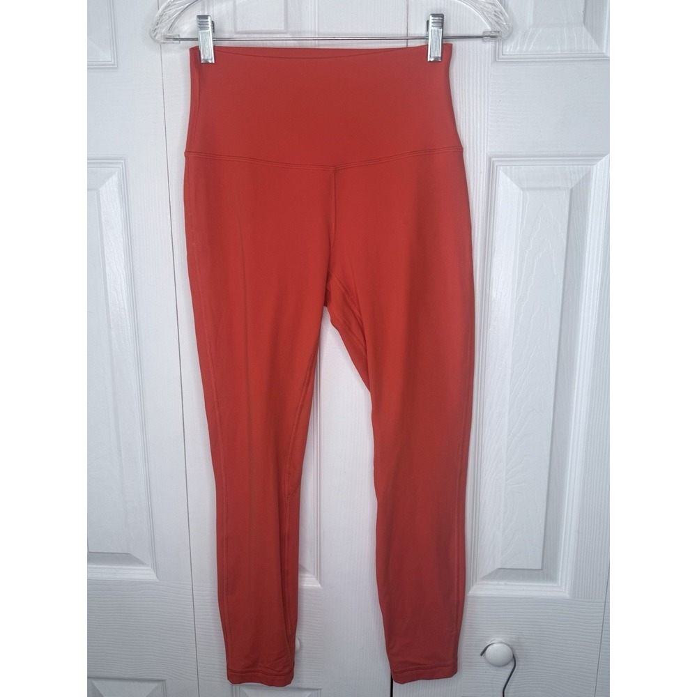 Lululemon Align High Rise Crop 23" Solar Orange Nulu Leggings Size 6‎